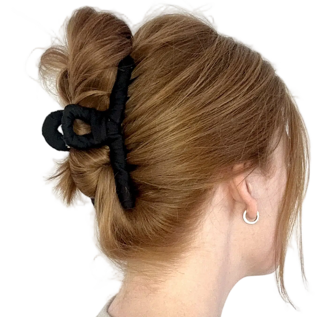 Satin Haarklammer in Schwarz